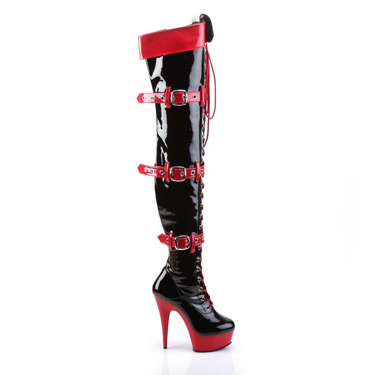 MEDIC-3028 *6" Stiletto Heel, 1 3/4" PF 3 Buckle Strap Nurse Thigh BT