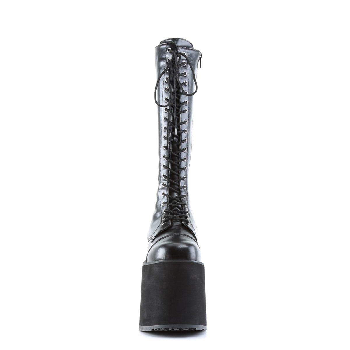 MEGA-602 5 3/4" Goth Punk Cyber PF Lace Up Knee BT W/ Zipper