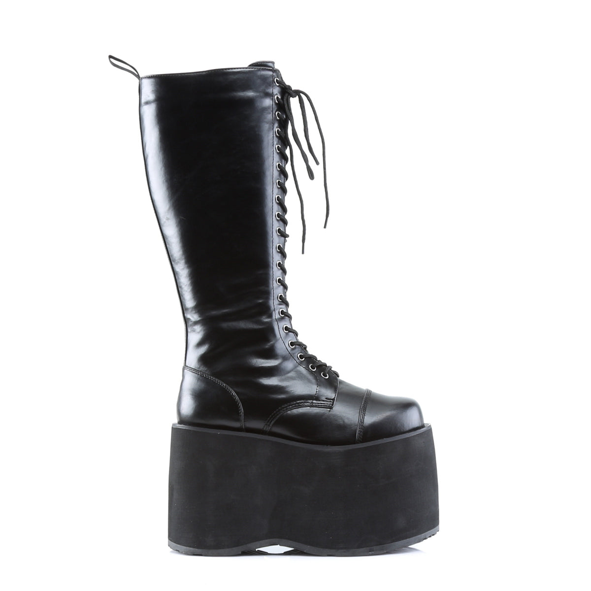 MEGA-602 5 3/4" Goth Punk Cyber PF Lace Up Knee BT W/ Zipper