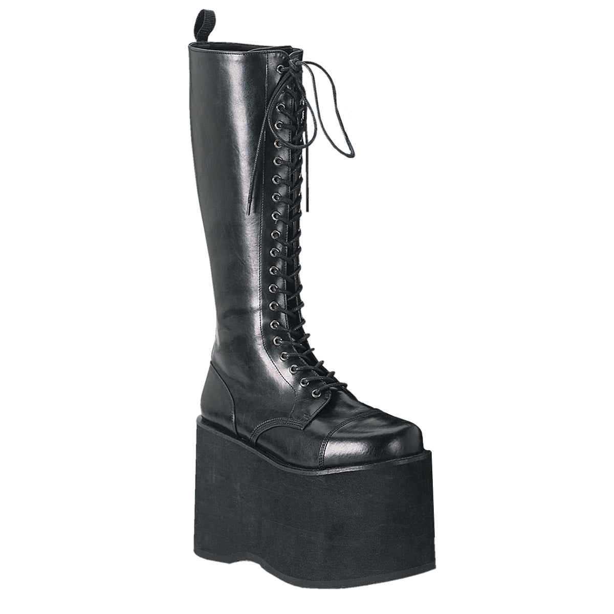 MEGA-602 5 3/4" Goth Punk Cyber PF Lace Up Knee BT W/ Zipper