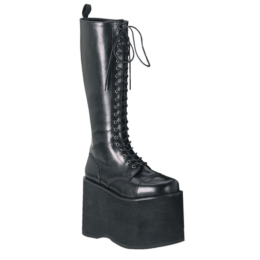 MEGA-602 5 3/4" Goth Punk Cyber PF Lace Up Knee BT W/ Zipper