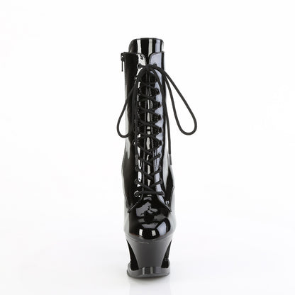MOON-1020DIA 7" Heel, 2 3/4" Cut-Out PF Lace-Up Ankle Boot, Side Zip