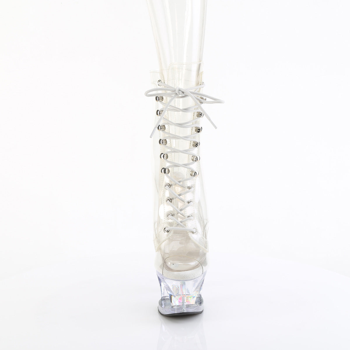 MOON-1021C-DIA *7" Heel, 2 3/4" Cut-Out PF Lace-Up Ankle Boot, Side Zip