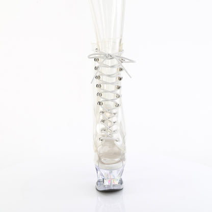 MOON-1021C-DIA *7" Heel, 2 3/4" Cut-Out PF Lace-Up Ankle Boot, Side Zip