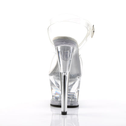 MOON-708 7" Heel, 2 3/4" Cut-Out PF Ankle Strap Sandal