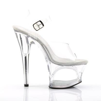 MOON-708 7" Heel, 2 3/4" Cut-Out PF Ankle Strap Sandal
