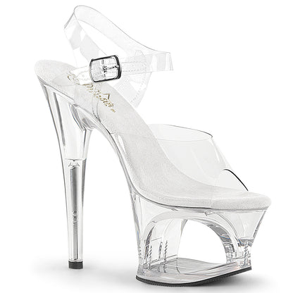 MOON-708 7" Heel, 2 3/4" Cut-Out PF Ankle Strap Sandal