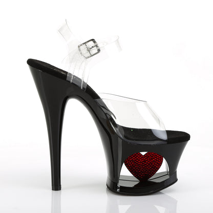 MOON-708HRS 7" Heel, 2 3/4" Cut-Out PF Ankle Strap Sandal
