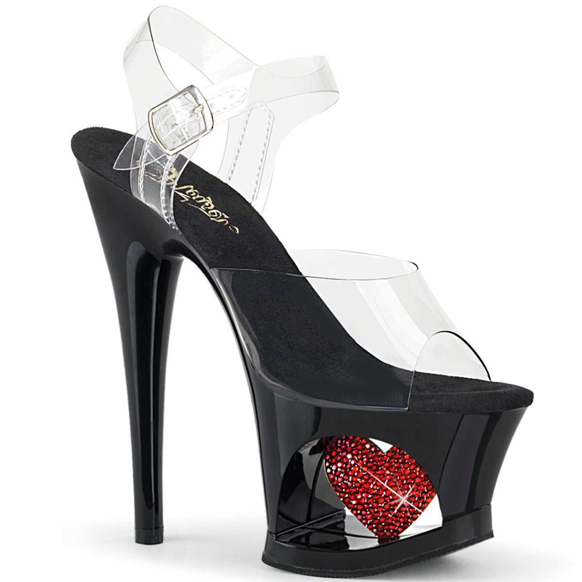 MOON-708HRS 7" Heel, 2 3/4" Cut-Out PF Ankle Strap Sandal