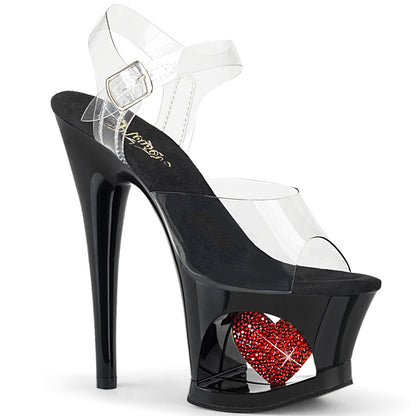 MOON-708HRS 7" Heel, 2 3/4" Cut-Out PF Ankle Strap Sandal