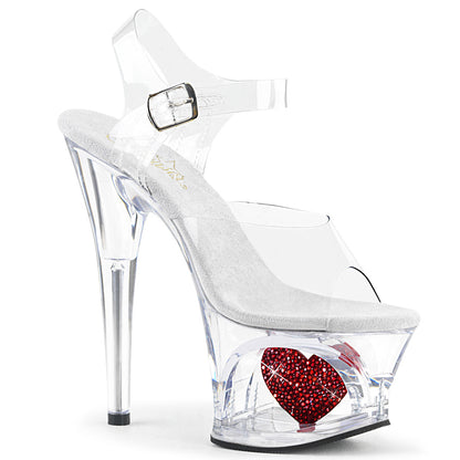 MOON-708HRS 7" Heel, 2 3/4" Cut-Out PF Ankle Strap Sandal
