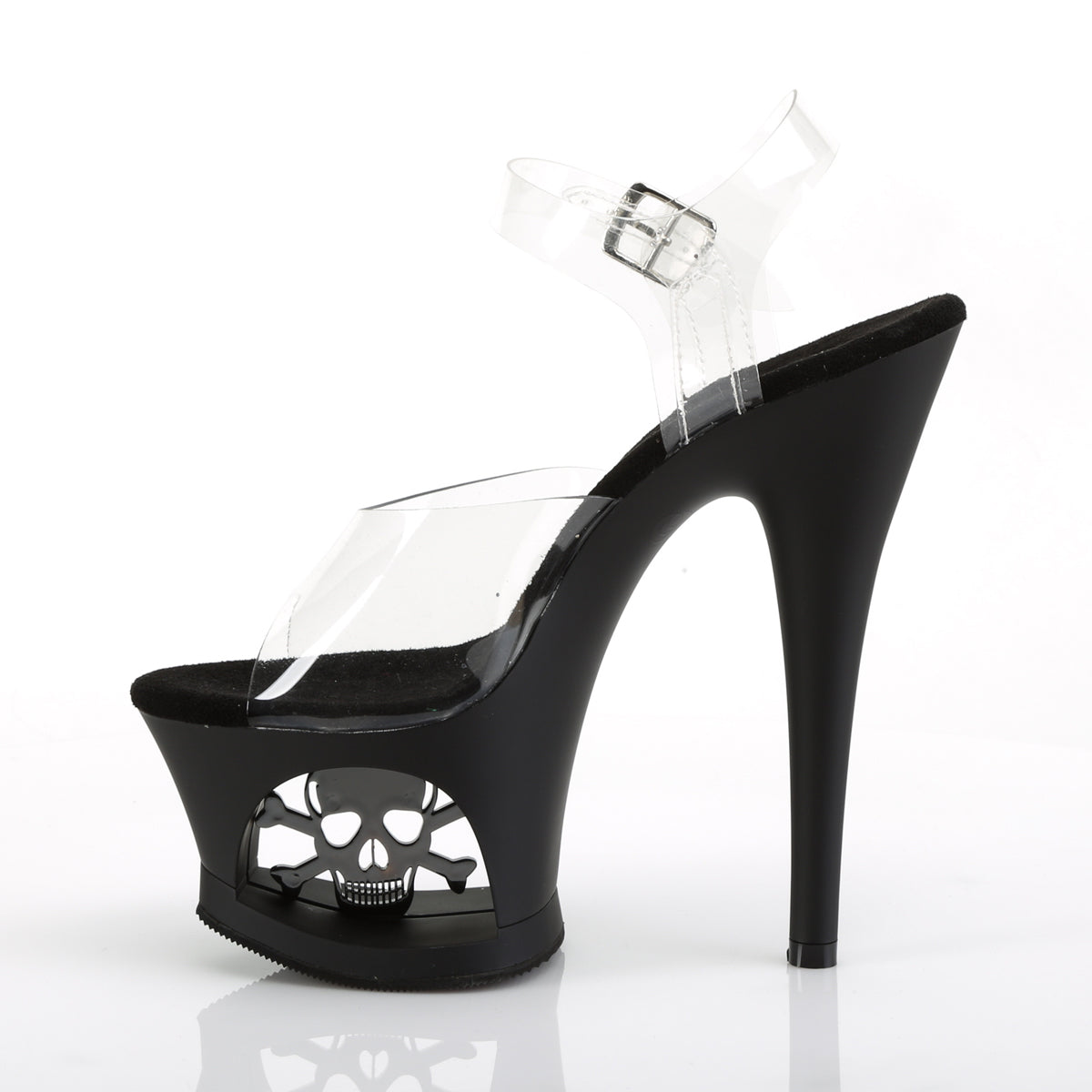 MOON-708SK *7" Heel, 2 3/4" Cut-Out PF Ankle Strap Sandal