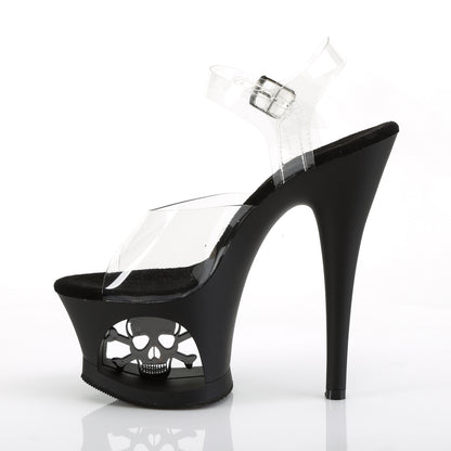 MOON-708SK *7" Heel, 2 3/4" Cut-Out PF Ankle Strap Sandal
