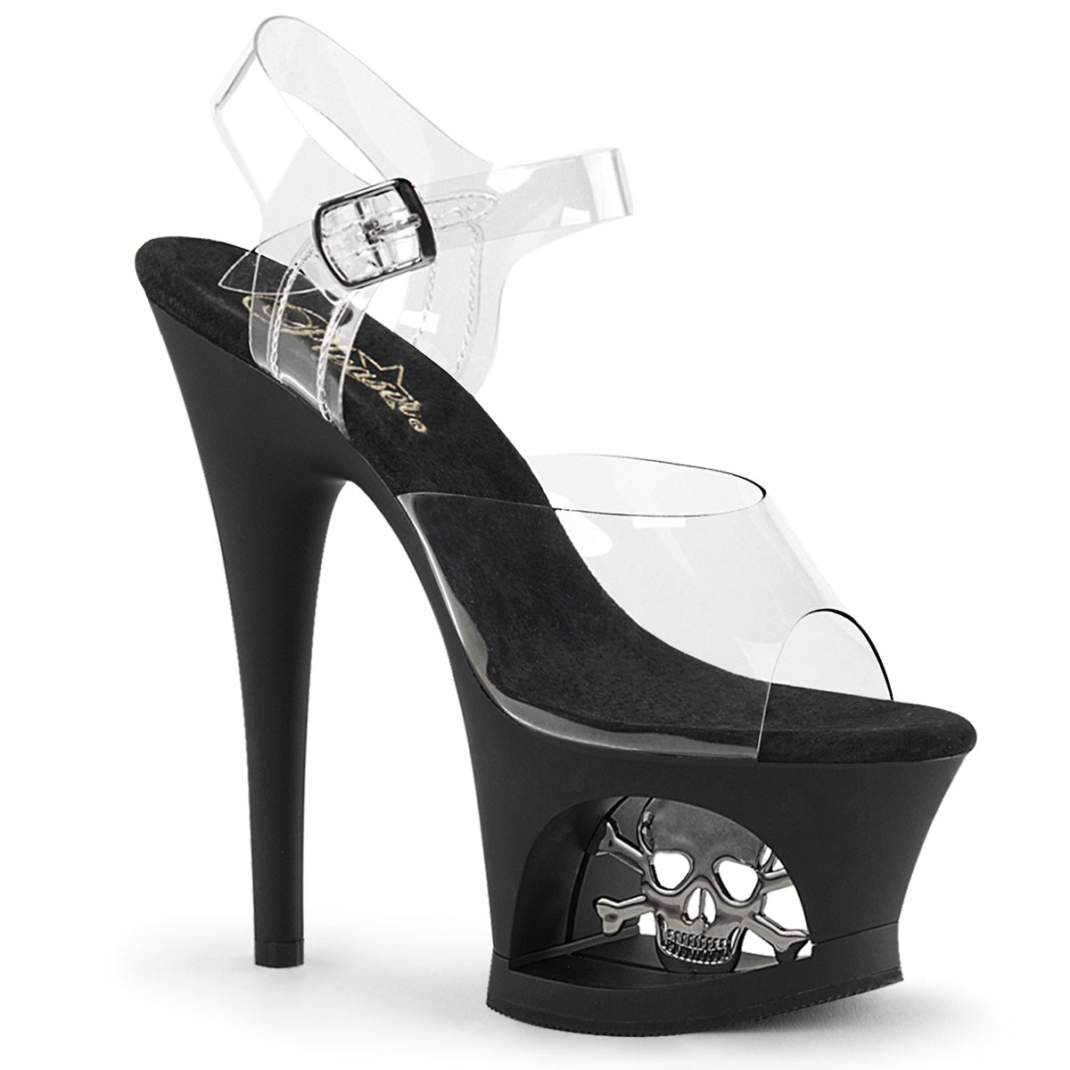 MOON-708SK *7" Heel, 2 3/4" Cut-Out PF Ankle Strap Sandal