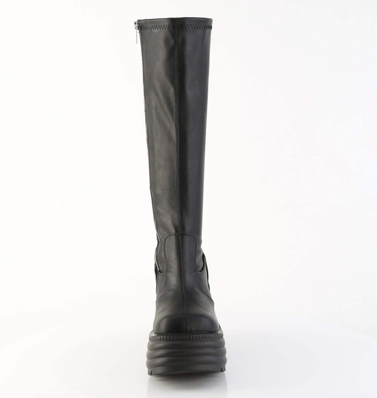 MORTE-300 4 1/2" Platform Stretch Knee High Boot, Inside Zip