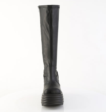 MORTE-300 4 1/2" Platform Stretch Knee High Boot, Inside Zip