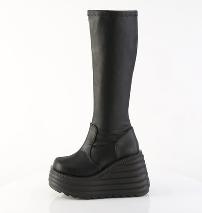 MORTE-300 4 1/2" Platform Stretch Knee High Boot, Inside Zip