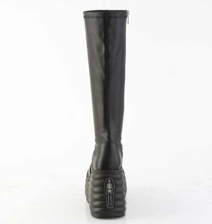 MORTE-300 4 1/2" Platform Stretch Knee High Boot, Inside Zip