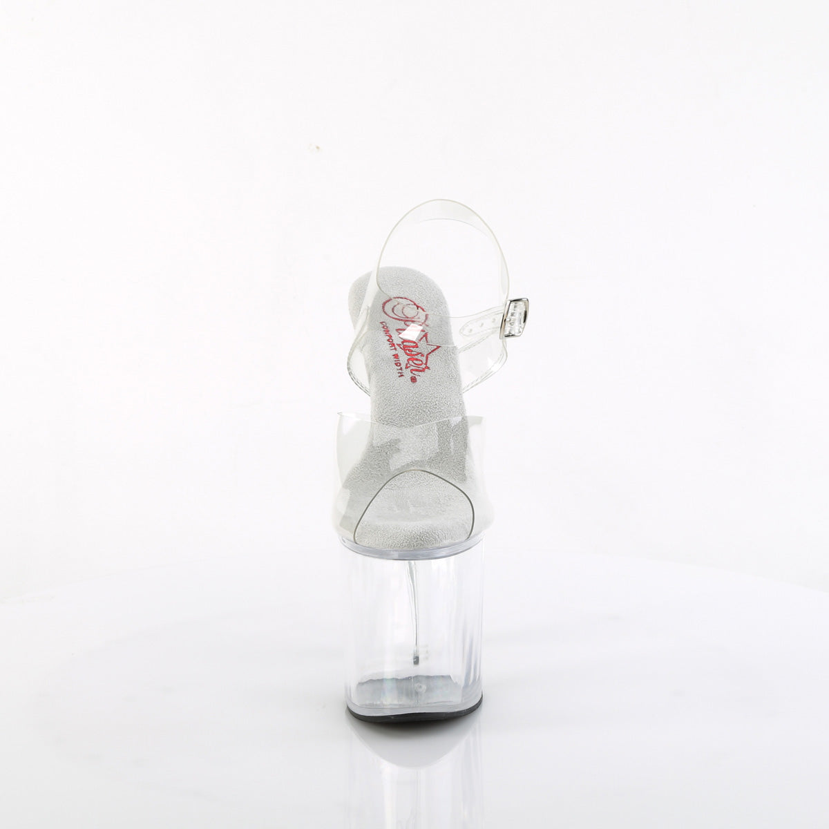 NAUGHTY-808 8" Heel, 4" PF Comfort Width Ankle Strap Sandal