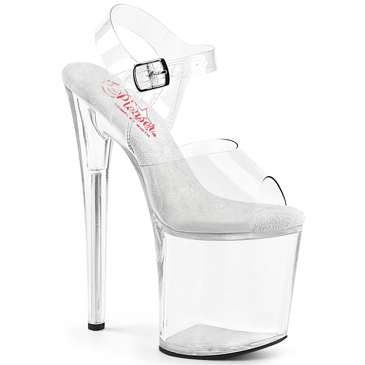 NAUGHTY-808 8" Heel, 4" PF Comfort Width Ankle Strap Sandal