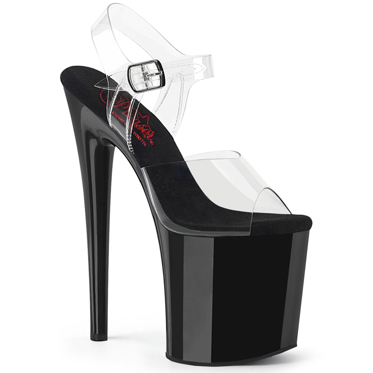 NAUGHTY-808 8" Heel, 4" PF Comfort Width Ankle Strap Sandal