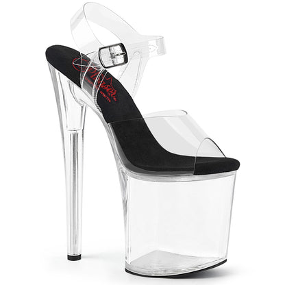 NAUGHTY-808 8" Heel, 4" PF Comfort Width Ankle Strap Sandal