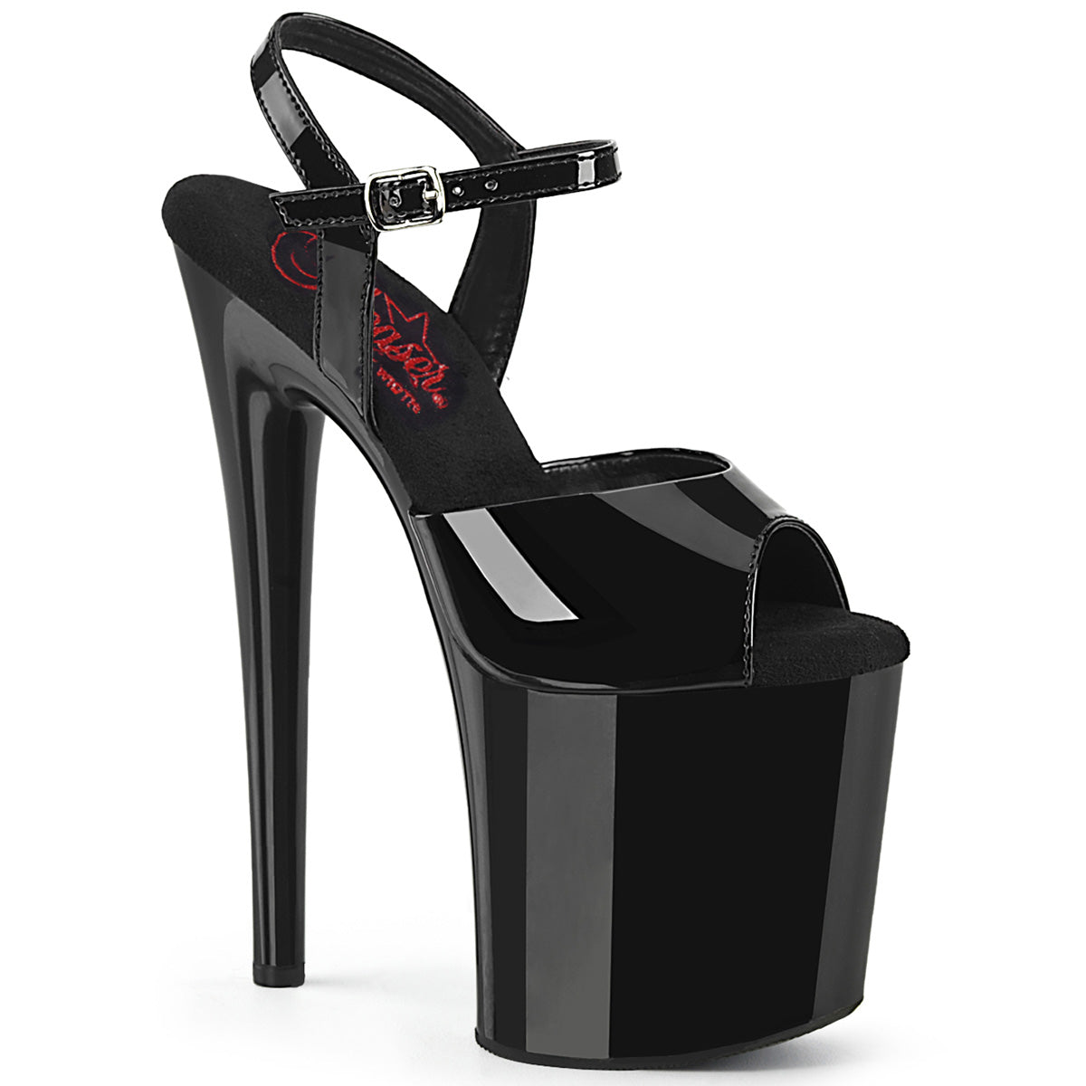 NAUGHTY-809 8" Heel, 4" PF Ankle Strap Sandal