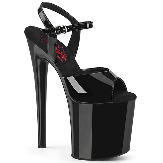NAUGHTY-809 8" Heel, 4" PF Ankle Strap Sandal