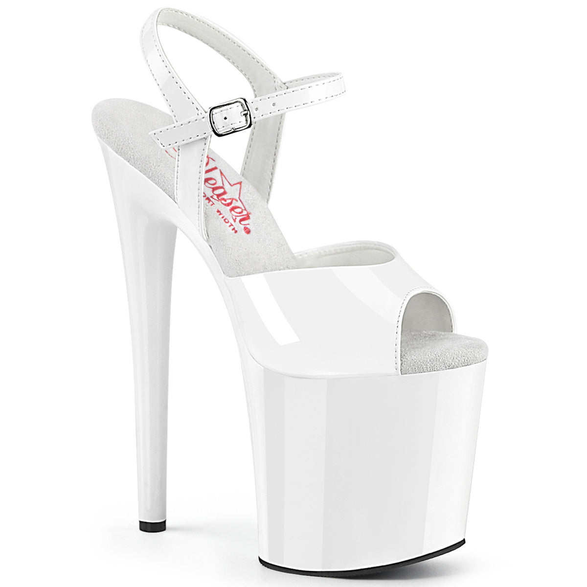 NAUGHTY-809 *8" Heel, 4" PF Comfort Width Ankle Strap Sandal