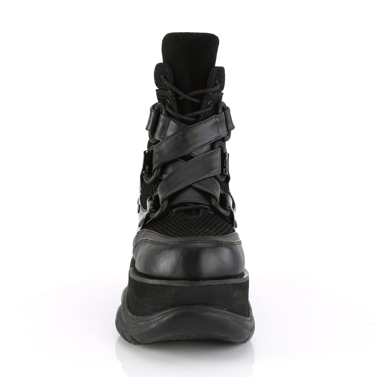 NEPTUNE-126 *3" PF Lace-Up Ankle Boot w/ Hook N' Loop Straps, Back Zip