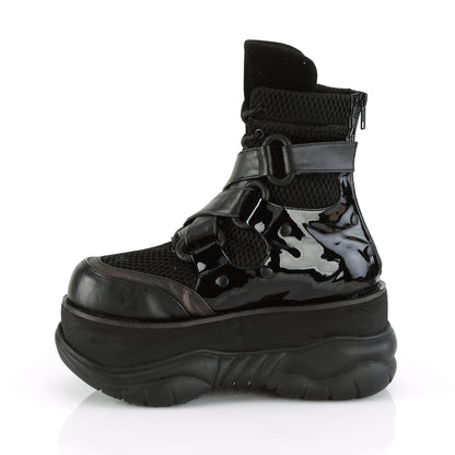 NEPTUNE-126 *3" PF Lace-Up Ankle Boot w/ Hook N' Loop Straps, Back Zip
