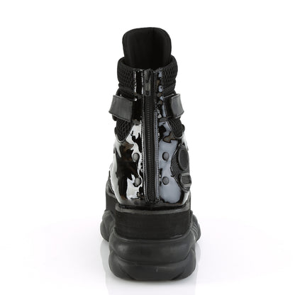 NEPTUNE-126 *3" PF Lace-Up Ankle Boot w/ Hook N' Loop Straps, Back Zip