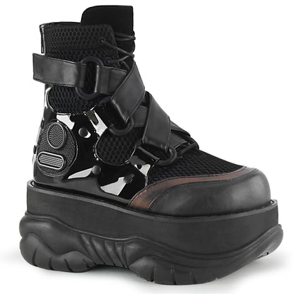 NEPTUNE-126 *3" PF Lace-Up Ankle Boot w/ Hook N' Loop Straps, Back Zip