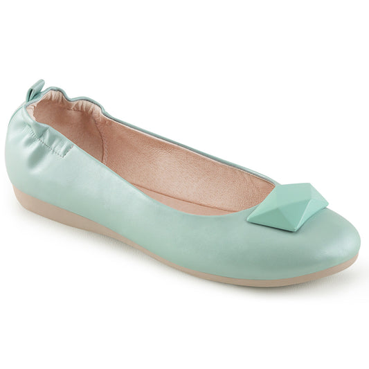 OLIVE-08 *Round Toe Foldable Flats W/ Geometric Adornment