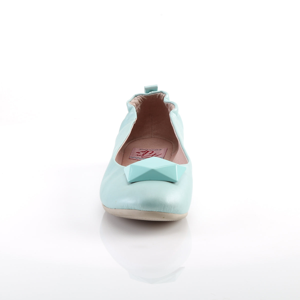 OLIVE-08 *Round Toe Foldable Flats W/ Geometric Adornment