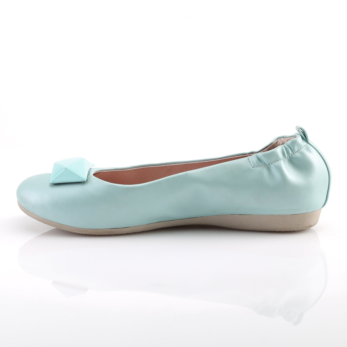 OLIVE-08 *Round Toe Foldable Flats W/ Geometric Adornment