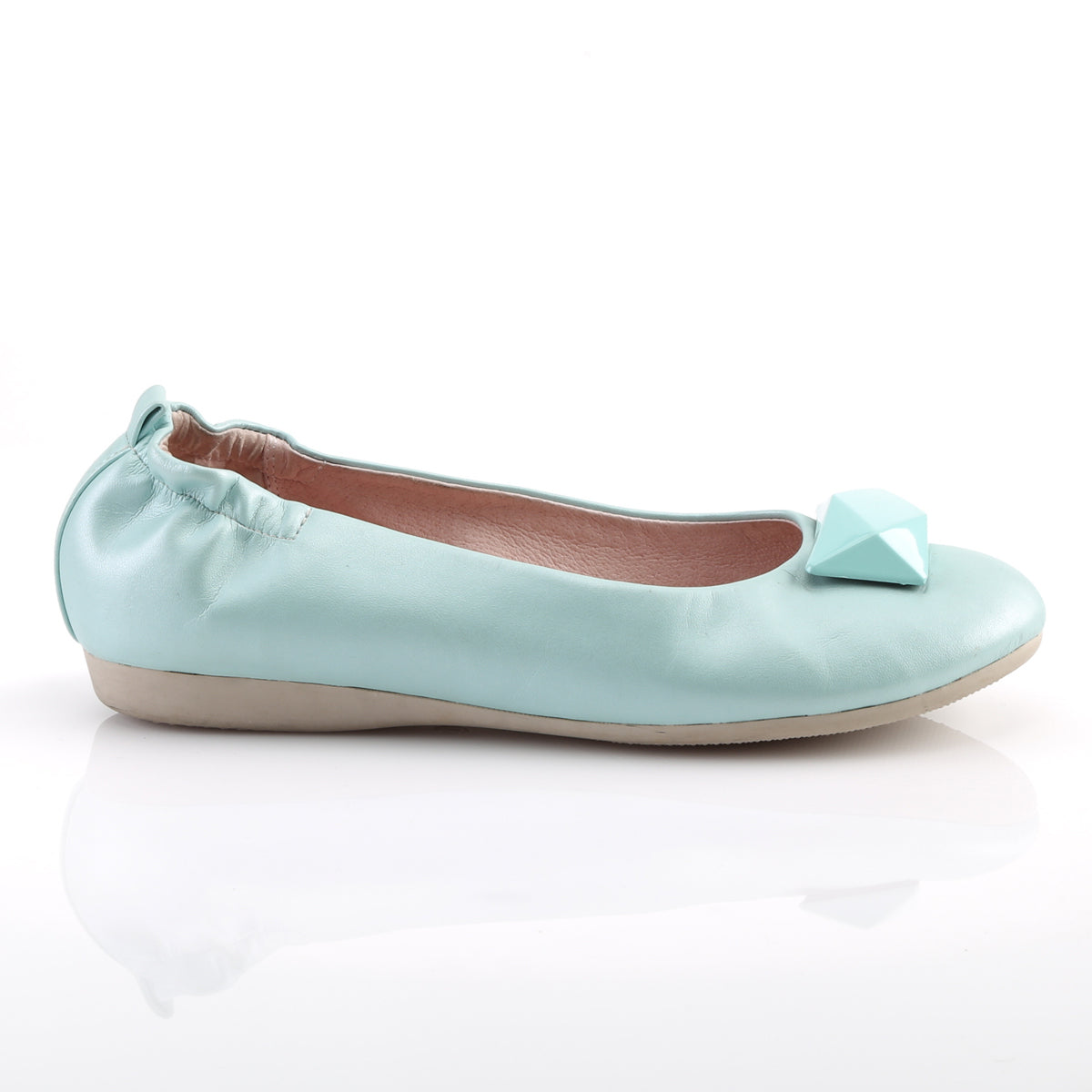 OLIVE-08 *Round Toe Foldable Flats W/ Geometric Adornment