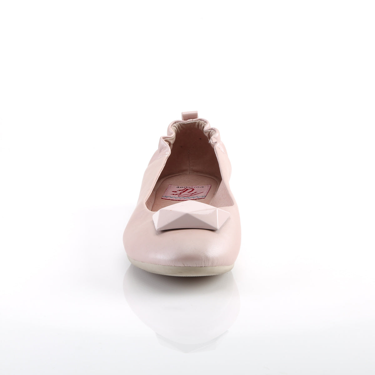 OLIVE-08 *Round Toe Foldable Flats W/ Geometric Adornment