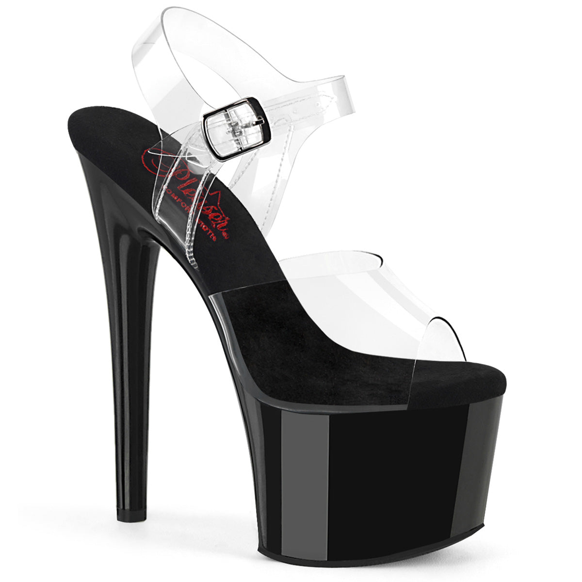 PASSION-708 7" Heel, 2 3/4" PF Comfort Width Ankle Strap Sandal