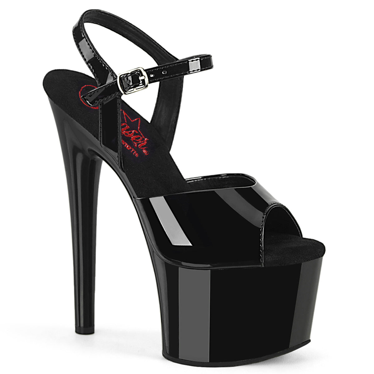 PASSION-709 7" Heel, 2 3/4" PF Ankle Strap Sandal