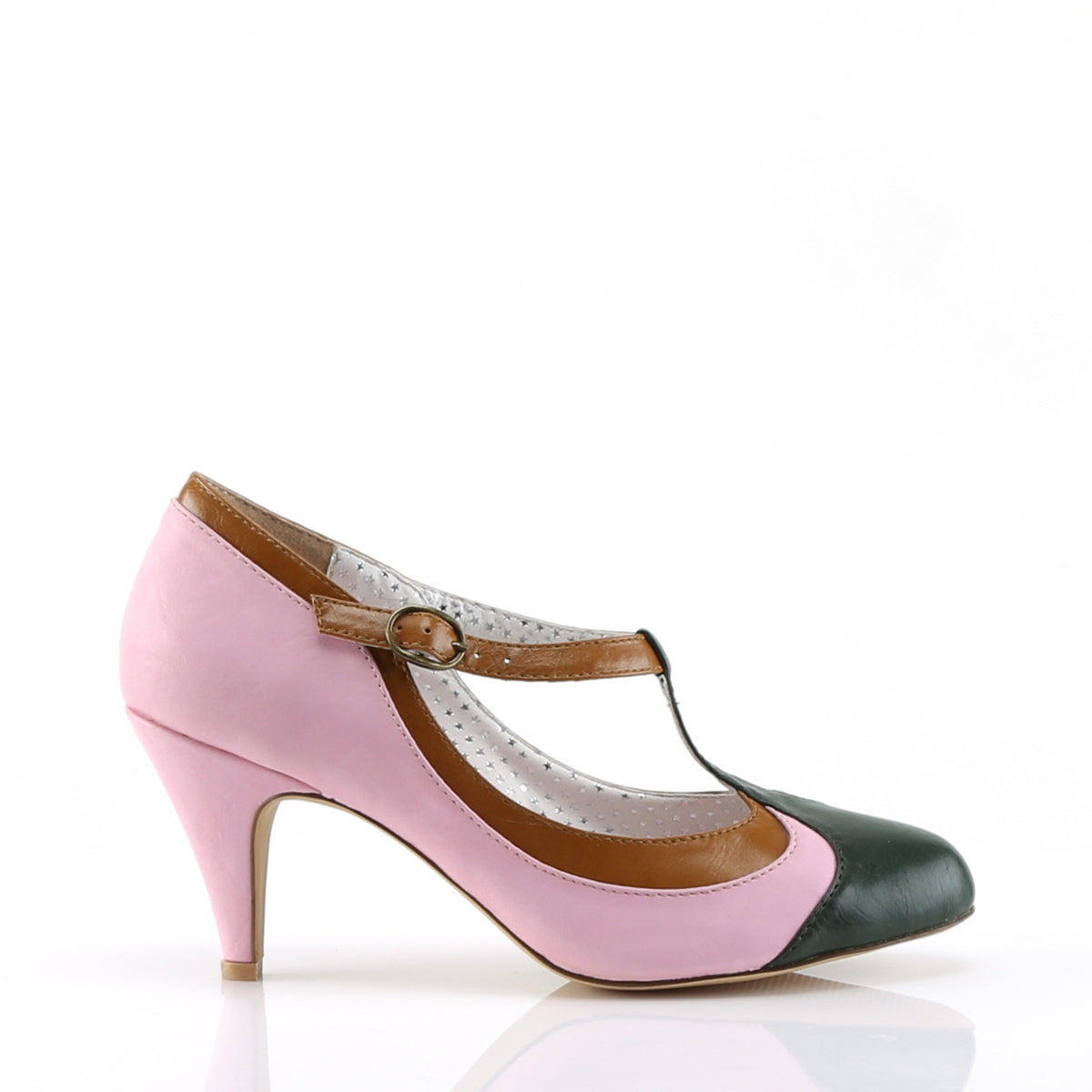 PEACH-03 *3" Heel T-Strap Pump