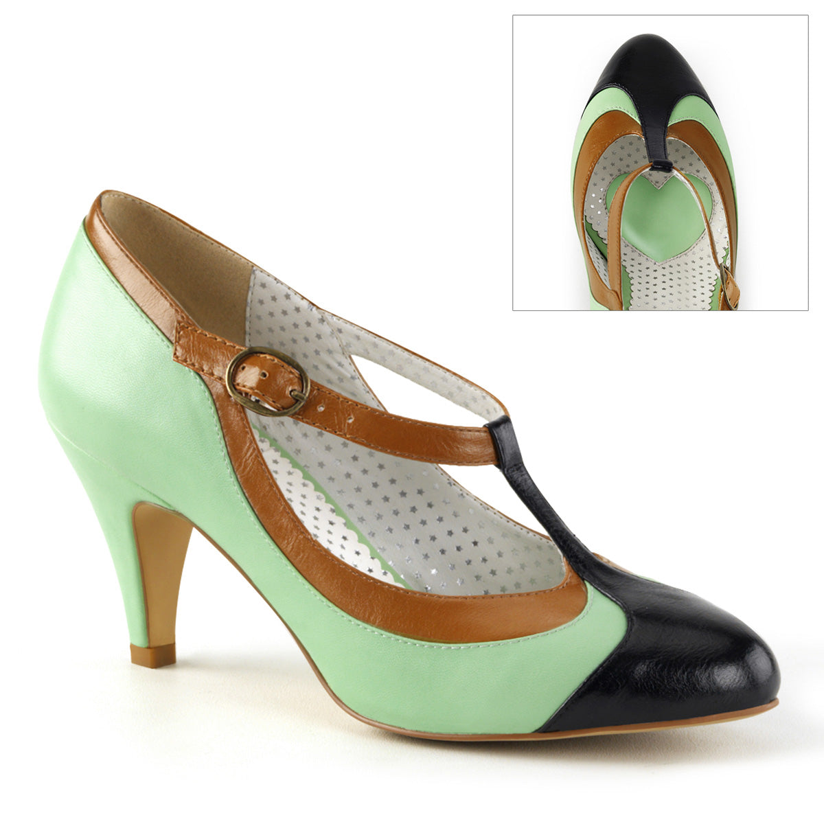 PEACH-03 *3" Heel T-Strap Pump