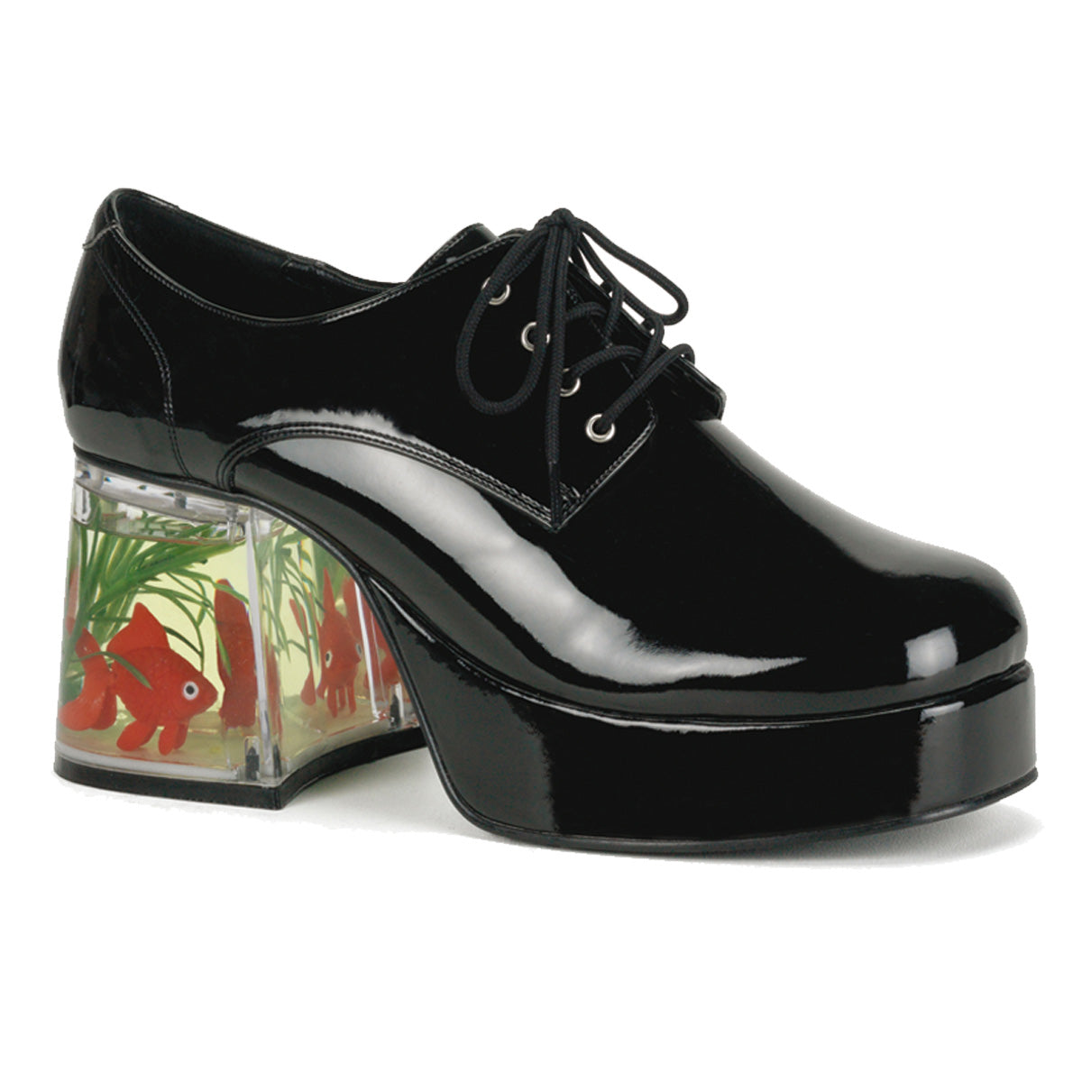 PIMP-02 3 1/2" Heel, 1 1/2" PF Men's Disco Platform w/Floating Fish