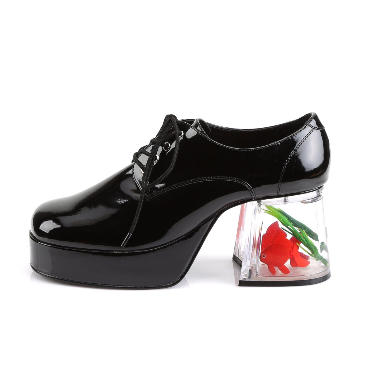 PIMP-02 3 1/2" Heel, 1 1/2" PF Men's Disco Platform w/Floating Fish