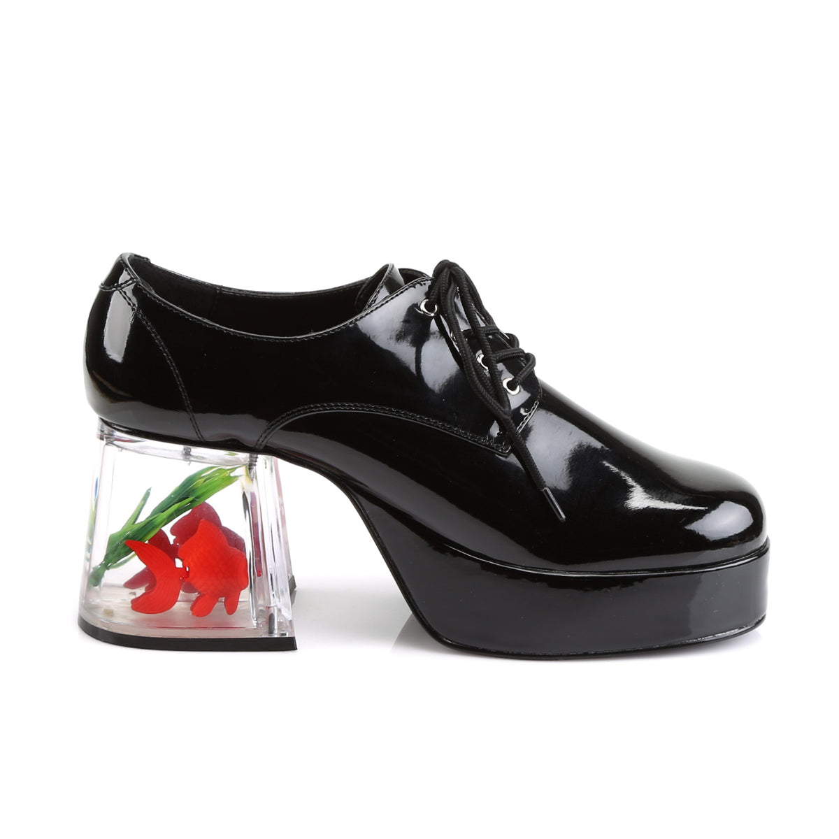 PIMP-02 **3 1/2" Heel, 1 1/2"PF Men's Disco Platform w/Floating Fish