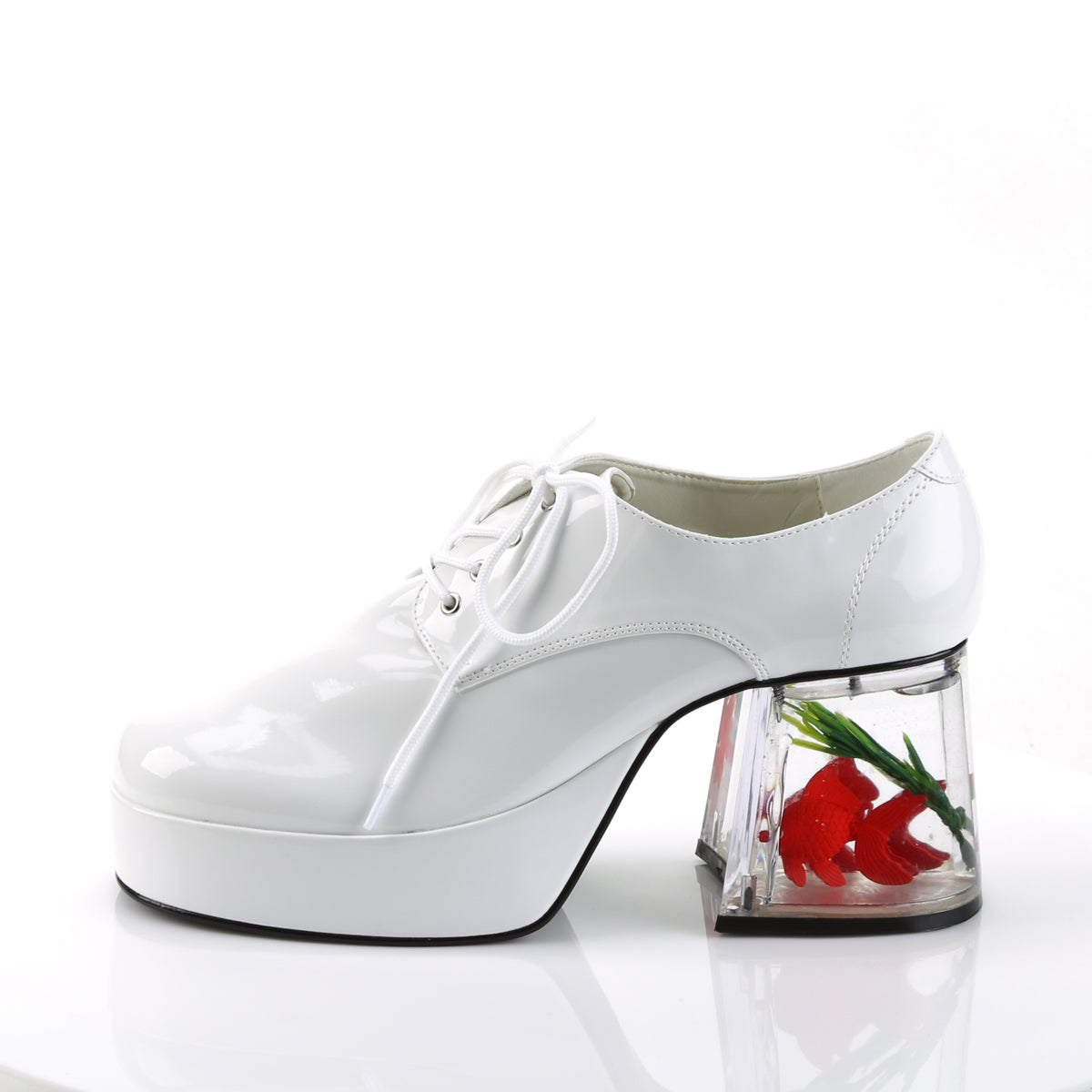 PIMP-02 3 1/2" Heel, 1 1/2" PF Men's Disco Platform w/Floating Fish
