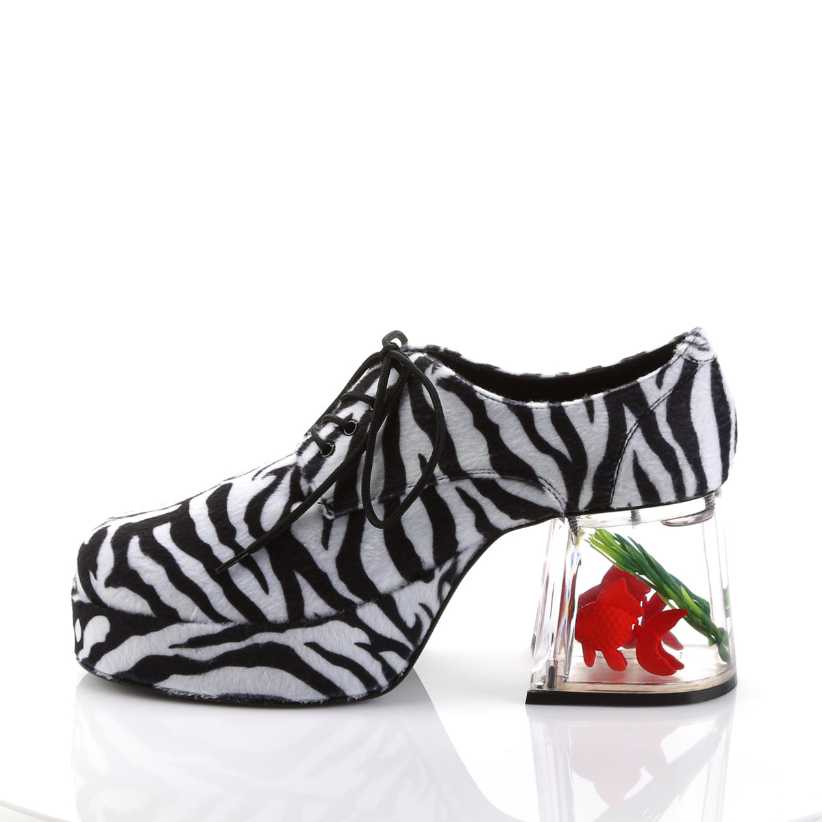 PIMP-02 3 1/2" Heel, 1 1/2" PF Men's Disco Platform w/Floating Fish