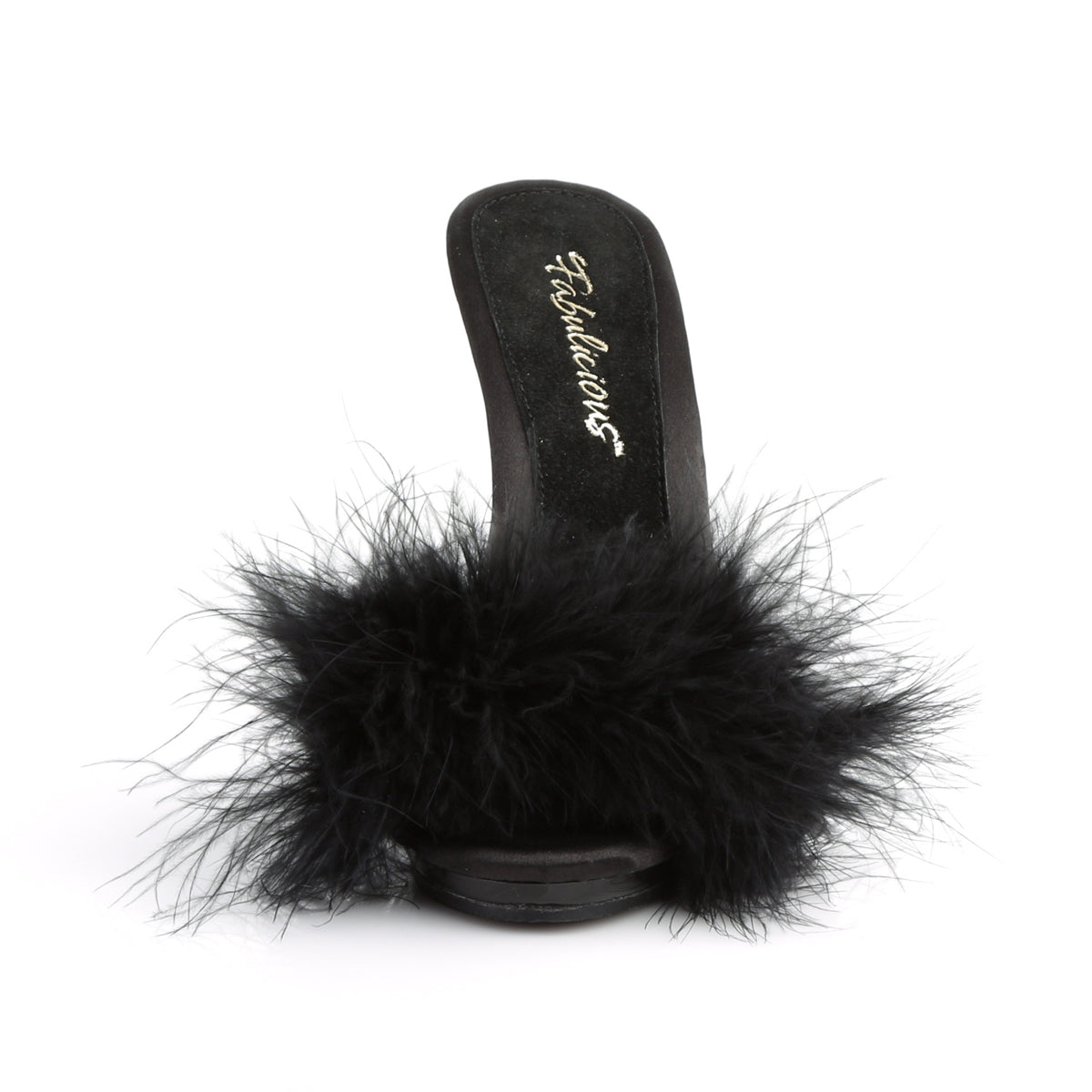 POISE-501F 5" Heel, 3/8" PF Marabou Slide Sandal