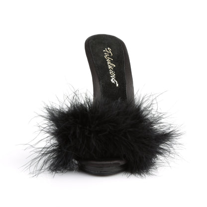 POISE-501F 5" Heel, 3/8" PF Marabou Slide Sandal