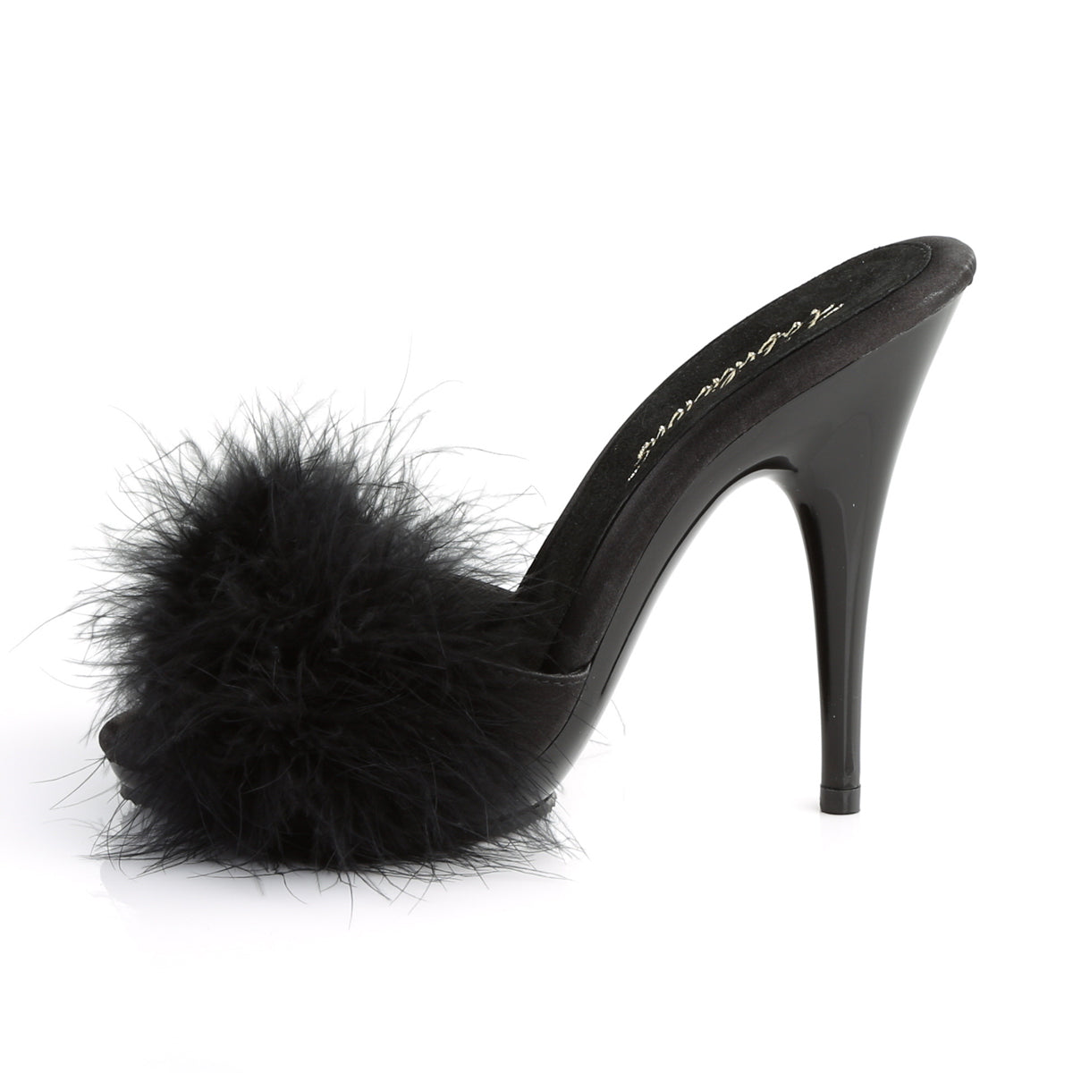 POISE-501F 5" Heel, 3/8" PF Marabou Slide Sandal
